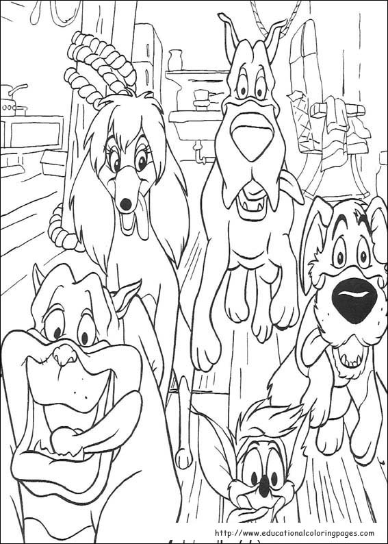 Oliver and Company Coloring Pages Educational Fun Kids