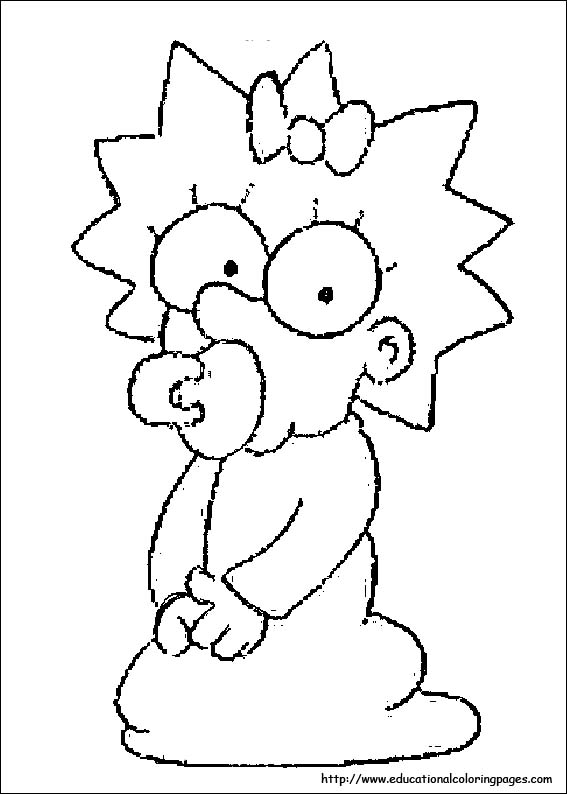 coloring simpsons printable thesimpsons kitty hello educationalcoloringpages